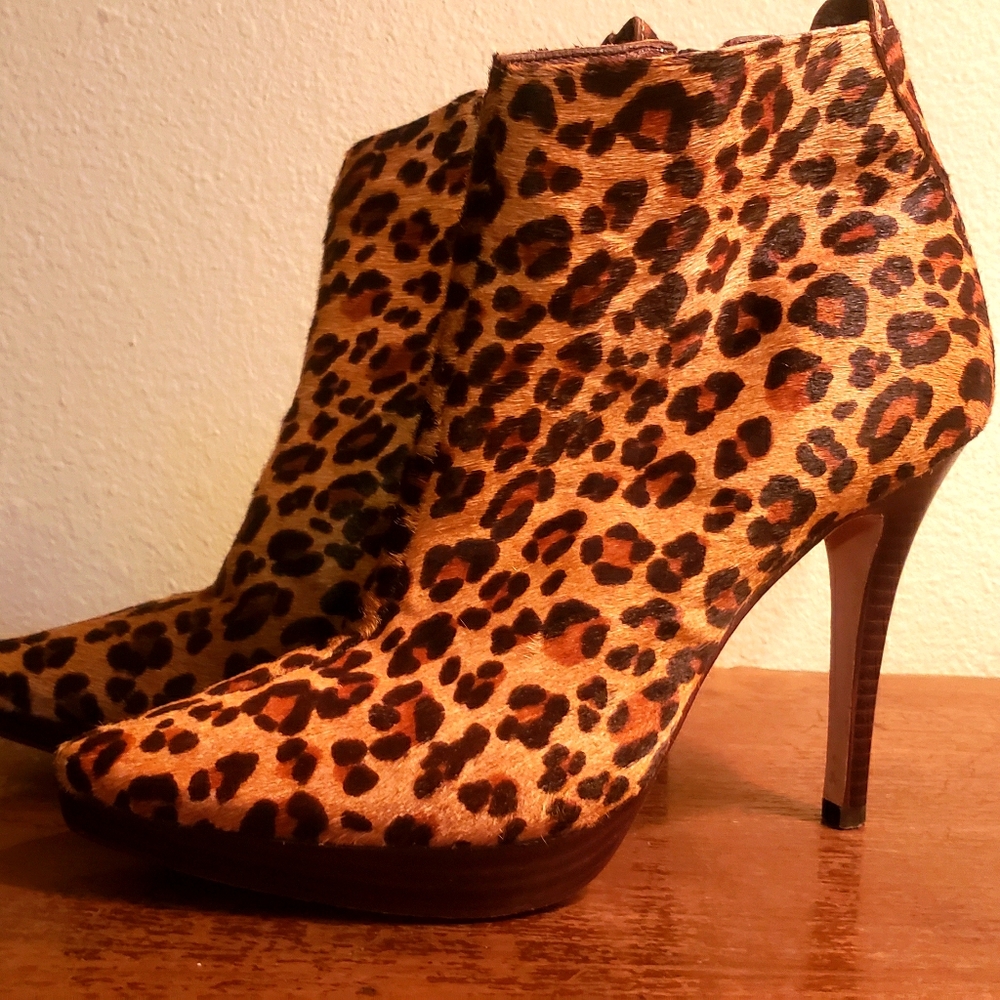 Animal Print Pony fur Ankle Boot